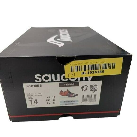 Saucony Running Shoes Spitfire Men’s 14 Track Spikes Red Athletic Sneakers New